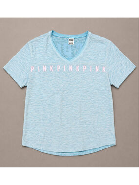 💙 Victoria’s Secret PINK Light Blue Graphic Tee - Size Small